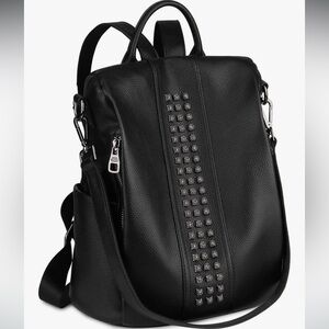 Genuine Leather Backpack Shoulder Bag Travel Anti-Theft Satchel for Women